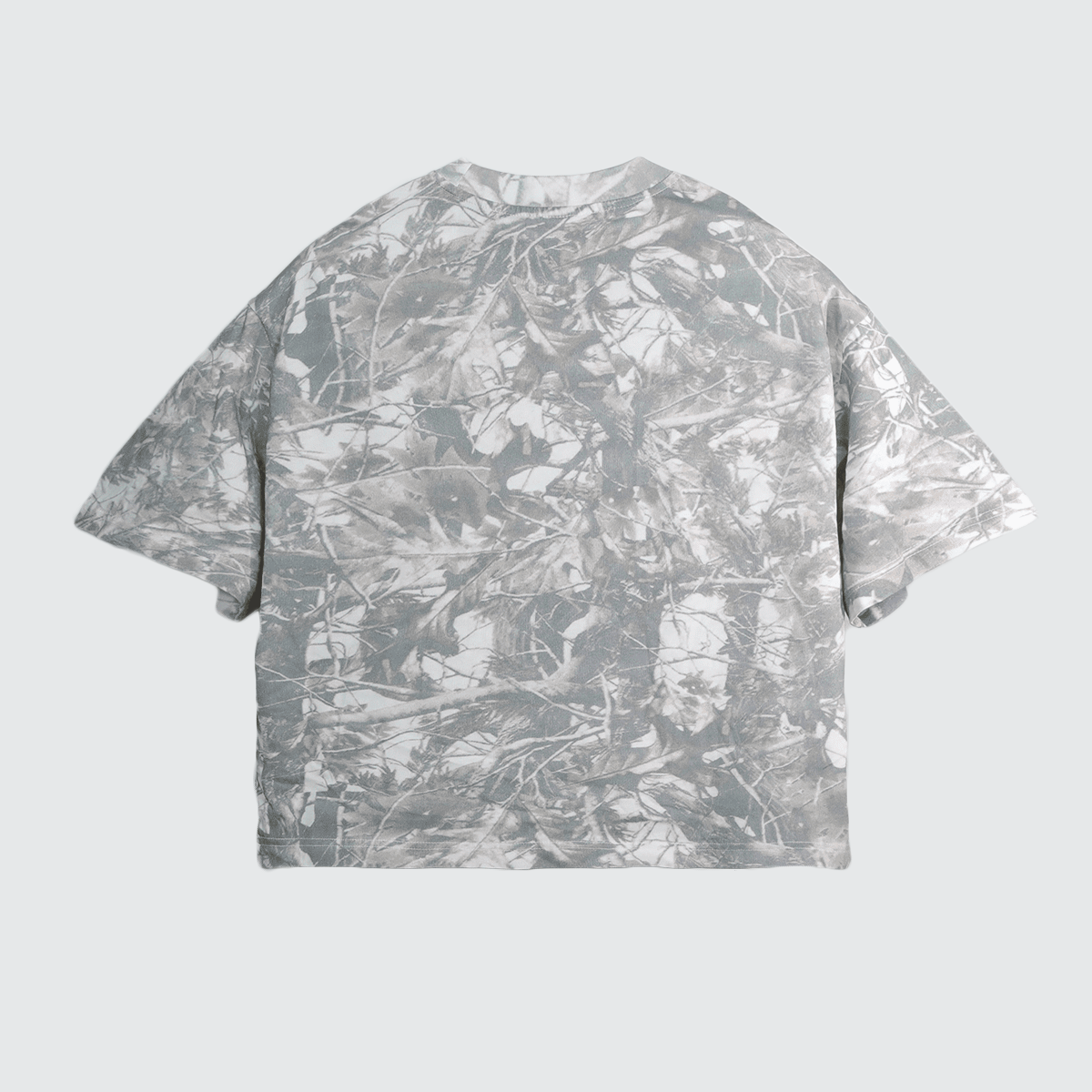 Unisex Heavyweight Cropped Camouflage Tree Print T-Shirt (270GSM)