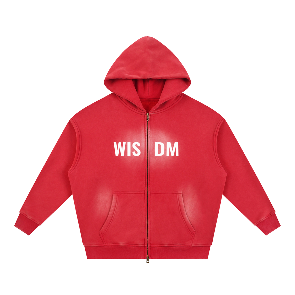 Sunfade Two-way Zipper Boxy Fleece Hoodie