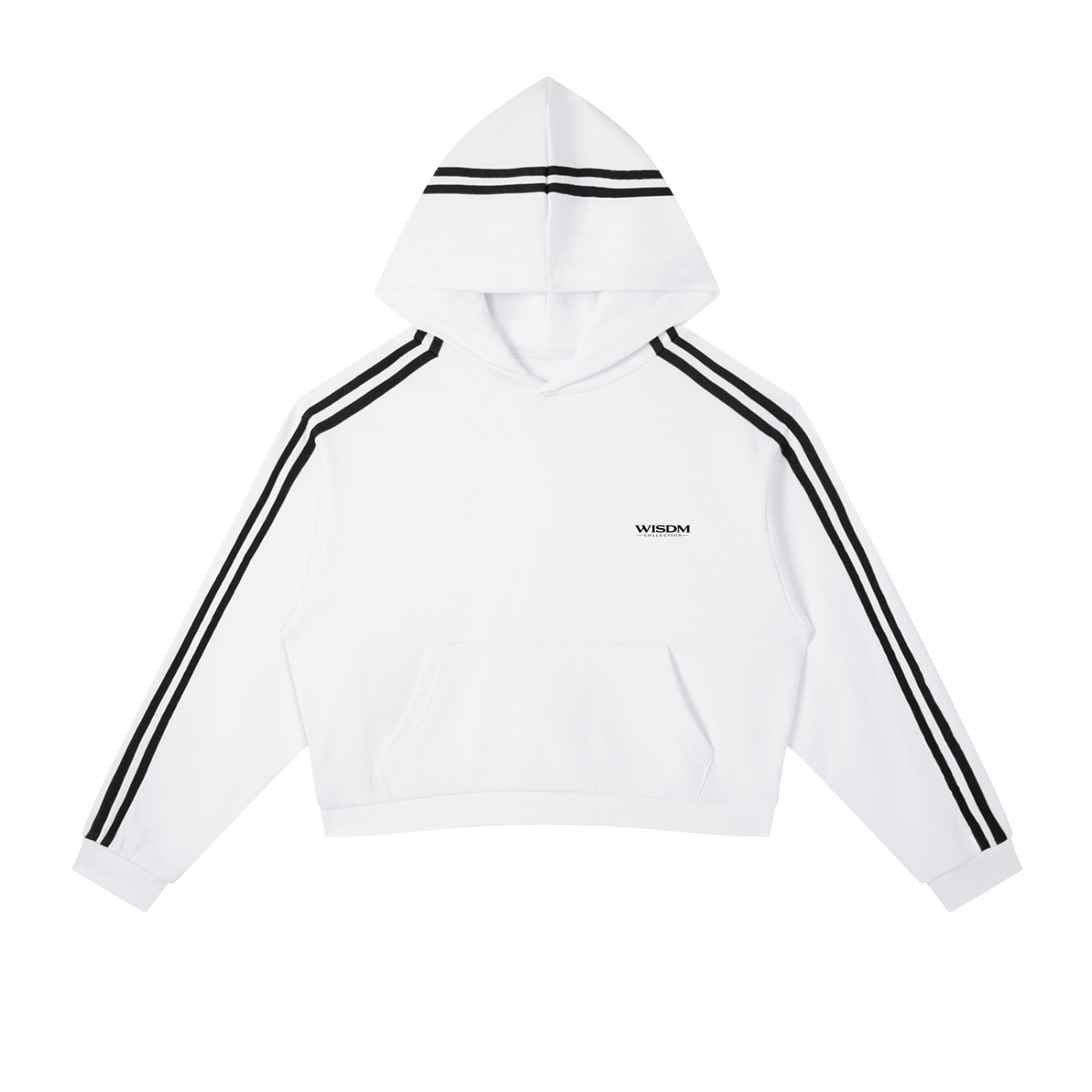 Contrast Side Stripe Cropped Hoodie